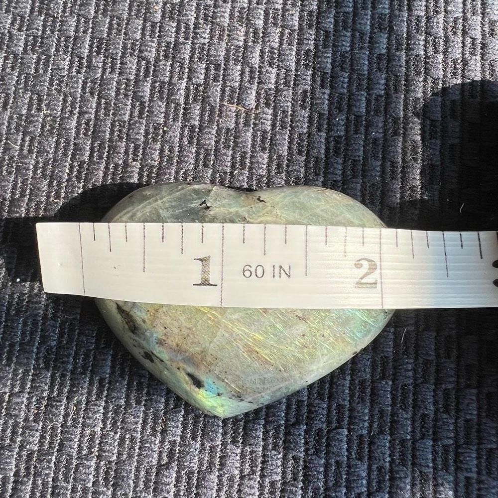 Rainbow Flash Labradorite‎ Heart Palm Stone Healing Crystal Carving Gem - Picture 9 of 11